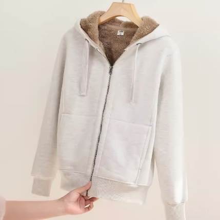 防寒 もこもこ フーディー ジップアップ 冬 厚手 裏起毛 暖かい トップス アウター