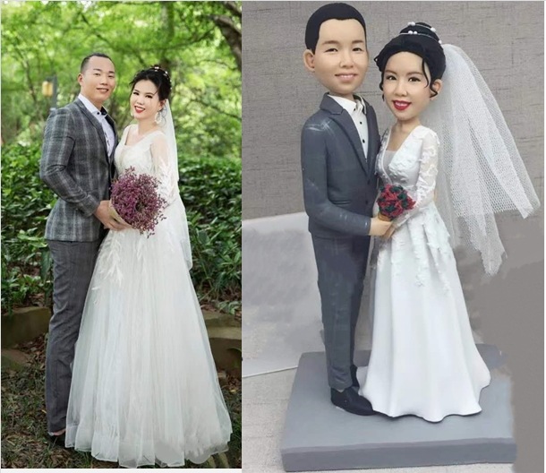 【オーダーメイド】3D肖像画 似顔絵 人形 フィギュア 結婚祝い 周年記念日 カップル 彼氏 彼女 夫婦 両親 贈呈品 記念品