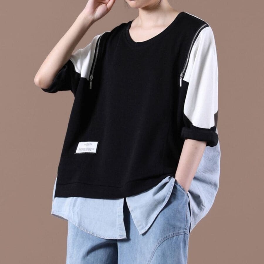 チュニック シャツ トップス レディース 40代 50代 60代 シニア 体型カバー ルーズ おしゃれ 半袖 夏 10464