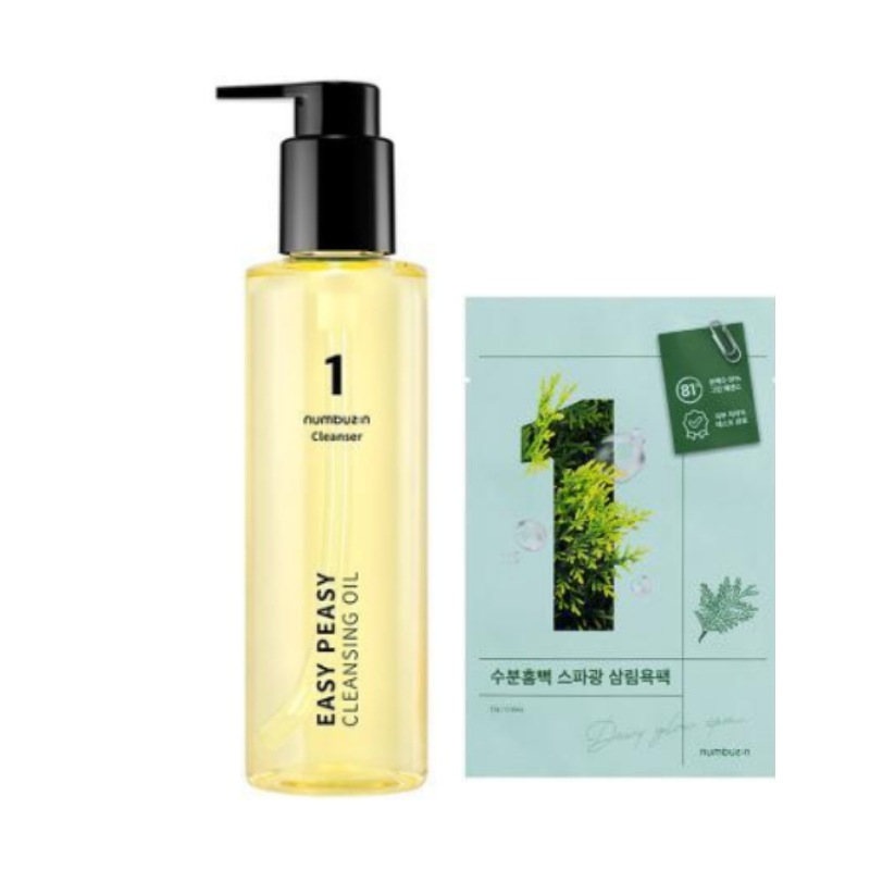 1番 さっぱりすっきりクレンジングオイル, 400ml+個1番 水分たっぷりスパ光森林浴パック(1枚)