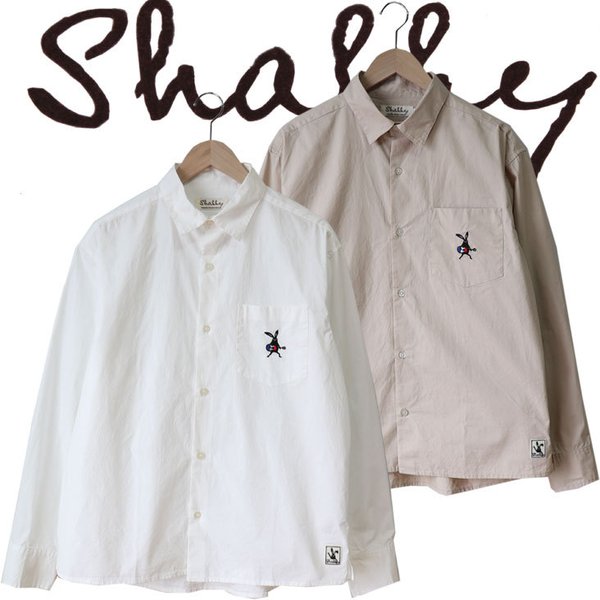 Shabby シャビー メンズ 長袖 刺繍 シャツ