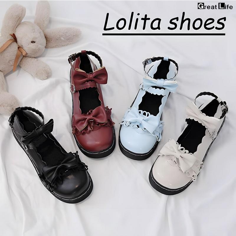 可愛いロリータ靴 ロリータパンプス 靴 レディース お嬢様 シューズ ゴスロリ 蝶結び ロリータ lolita メイド靴 ロリータコーディネート 文化祭 学園祭 萌え 5,916円