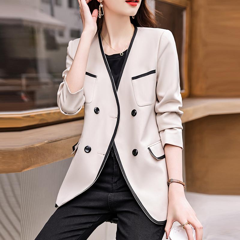 レディース 女性用 ジャケット ノーカラージャケット ブレザー スリムフィット 春秋 スタイリッシュ エレガント おしゃれ 通勤 オフィスワーク ショッピング タウンユース