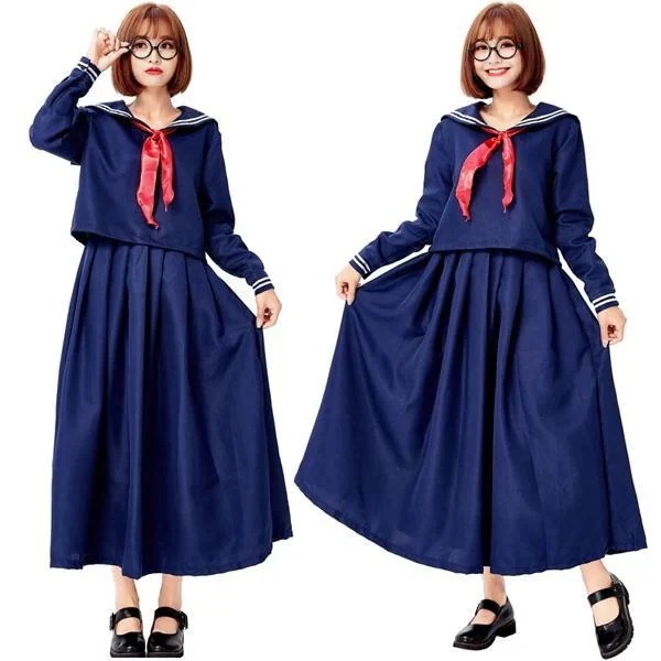 人气ハロウィン ロングセーラー服 制服 コスプレ ロングスカート ハロウイン衣装 普段着 仮装 セーラー衣装 スケバン刑事 スケバンセーラー セーラー服 3点セット