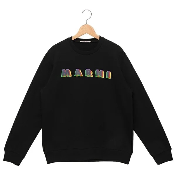 子供服 RAINBOWロゴ クルーネック スウェットシャツ 大人も可 ブラック キッズ M01076 M00J6 0M900 MS113U