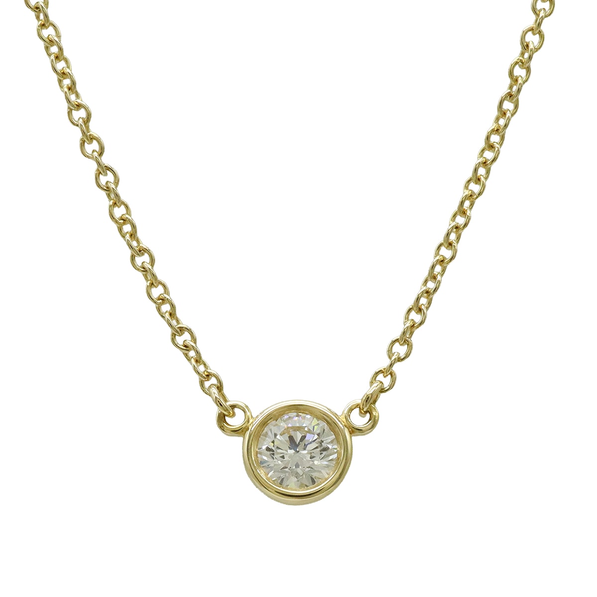 エルサペレッティ バイザヤード ダイヤ ネックレス ペンダント K18YG 1PD D0.18ct Fカラ