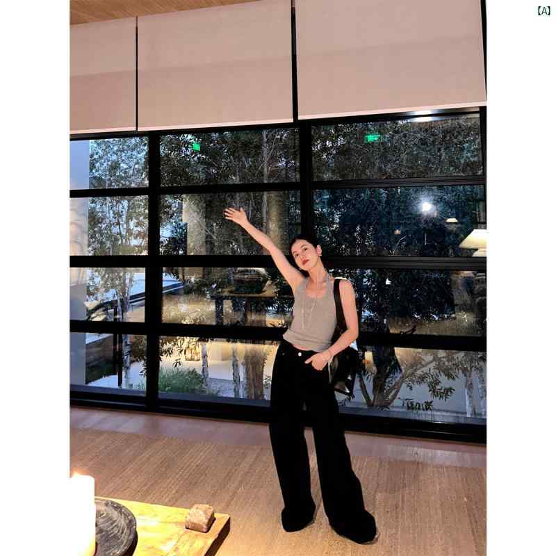 レディース ファッション おしゃれ 韓国ファッション ヨーロピアン 海外風 綺麗 上品 レディース 高級 パンツ B 系 リラックス ハイ カウント コットン ハイウエスト ストレート デニム ワイド