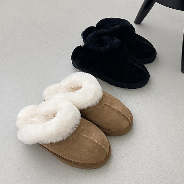 サンダル 牛革 フリース フラット ムートン レディース ぺたんこ 黒 ブラック キャメル