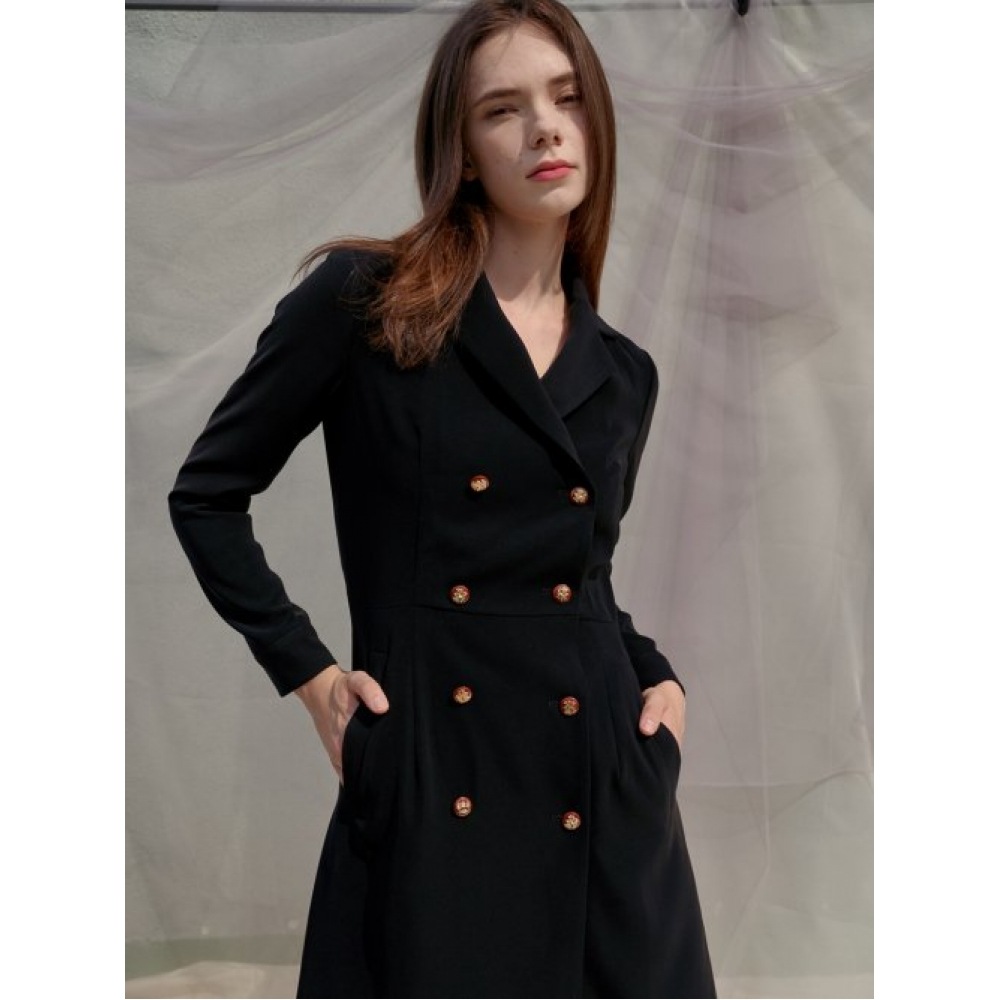 SORRYTOO LOVE (ごめん愛しすぎ) ダブルボタントレンチスタイルドレス_ブラック 29,431円