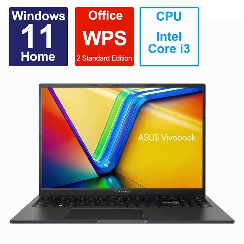 ASUS エイスース　ノートパソコン Vivobook 16X インディーブラック [16型 /Win11 Home /Core i3 /メモリ8GB]　K3604ZA-MB035W
