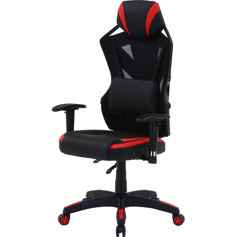 不二貿易　ゲーミングチェア [W685xD655xH1180~1255mm] レイズ (メッシュ) レッド　19427