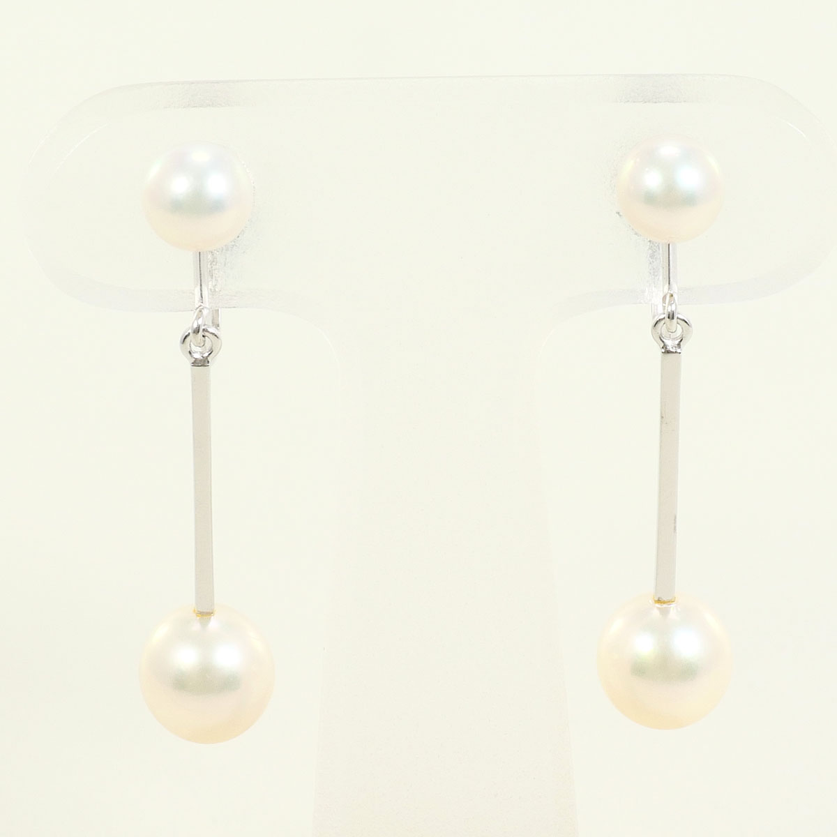 K14 14金 WG ホワイトゴールド イヤリング パール（真珠） 総重量約3.3g 中古