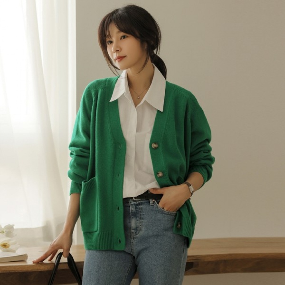 [Elysia] ジェモハルラグランVニットカーディガン