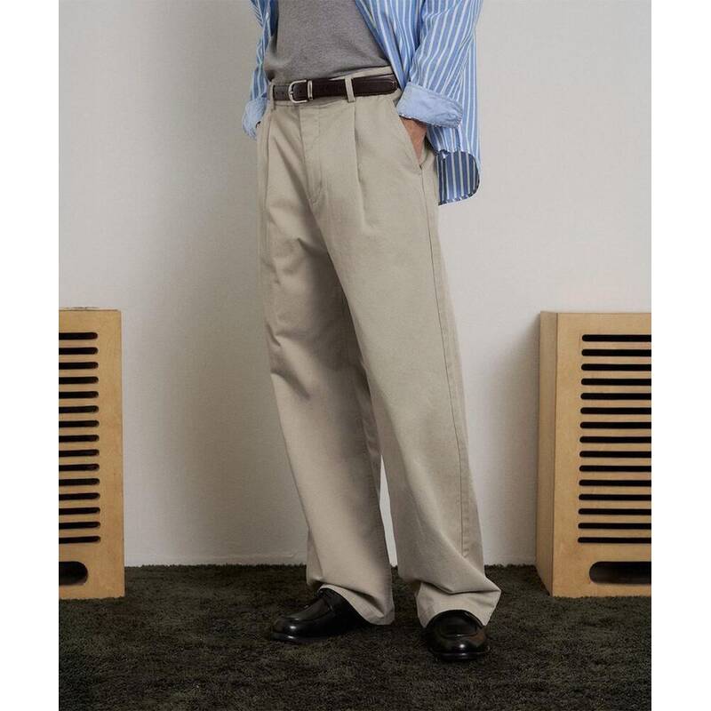 BEANPOLE MEN クラブタック ワイドチノパンツ - ベージュ BC6221C15A 377157