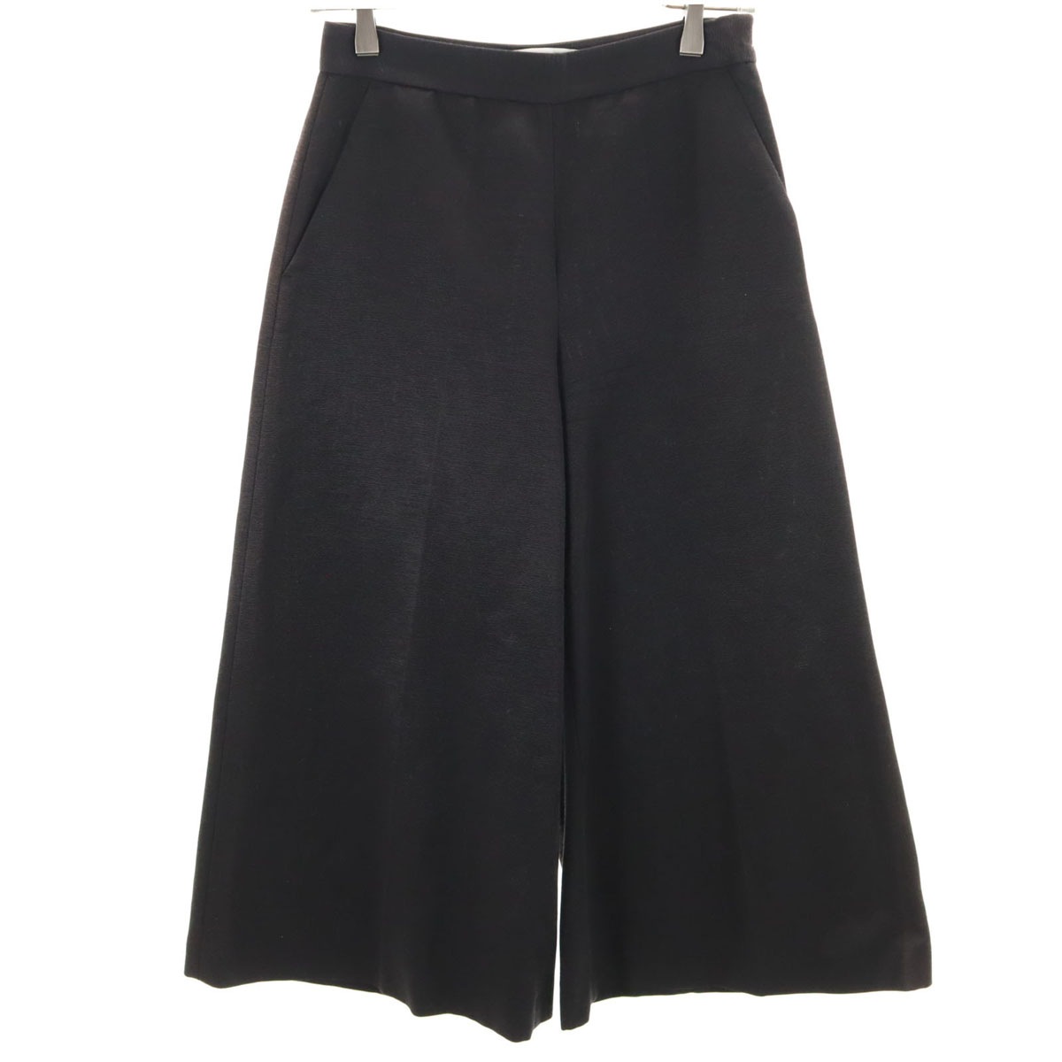 イタリア製 クロップド ワイドパンツ 38 ブラック系 レディース 古着