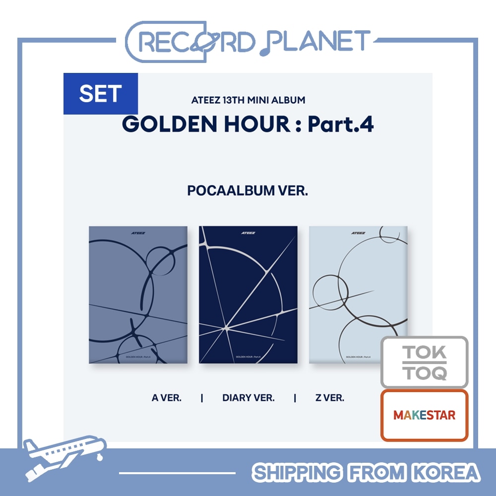 ONLINE特典+ 3種セット ATEEZ - GOLDEN HOUR : Part.4 (POCAALBUM VER.)