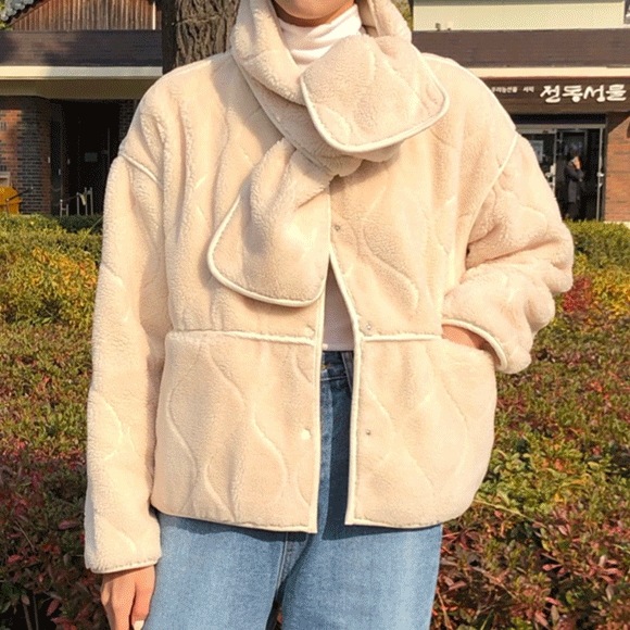 マフラー セット ボア キルティング ジャケット