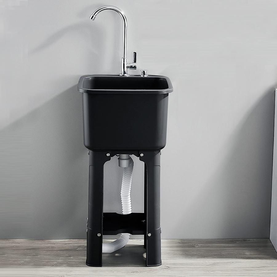 流し台 ガーデンシンク プラスチック 軽量 蛇口付き シンク スタンド付き 水切りかご付き 高さ76cm 簡易流し 自立型 丈夫 安定 厨房 屋外 工場 農園 洗い物 に