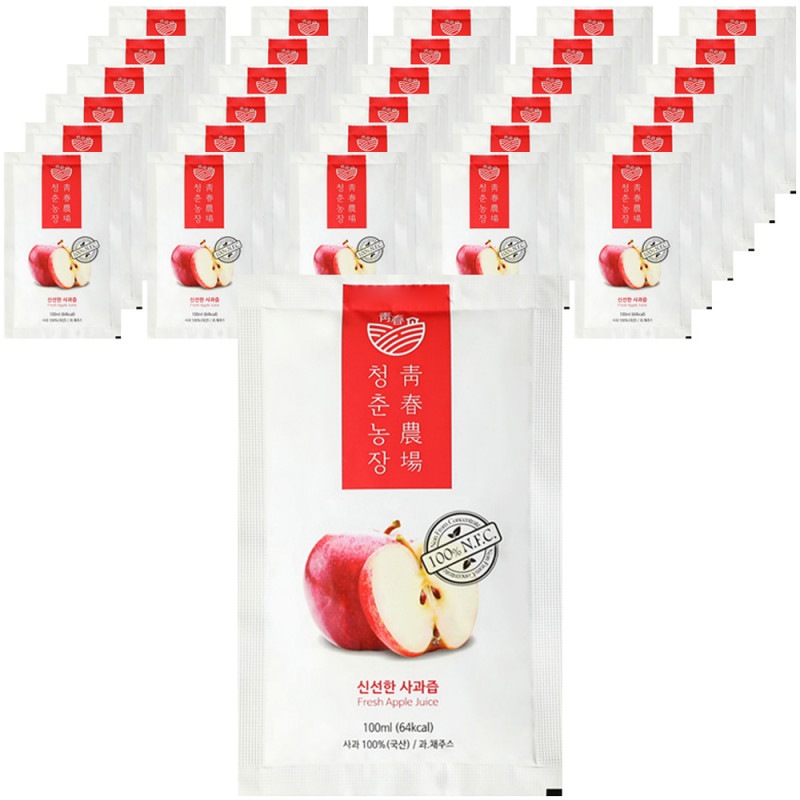 青春農場新鮮なリンゴ汁100ml60個