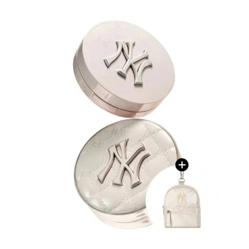 [26SS/New](Cream glaze edition)ホワイトクッション（ケース＋リフィル1個）＋プライマーフィニッシュパクト＋MLBミニバックパックキーホルダー