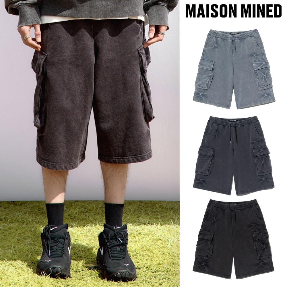 【MAISON MINED】 PINCH CARGO SWEAT BERMUDA PANTS