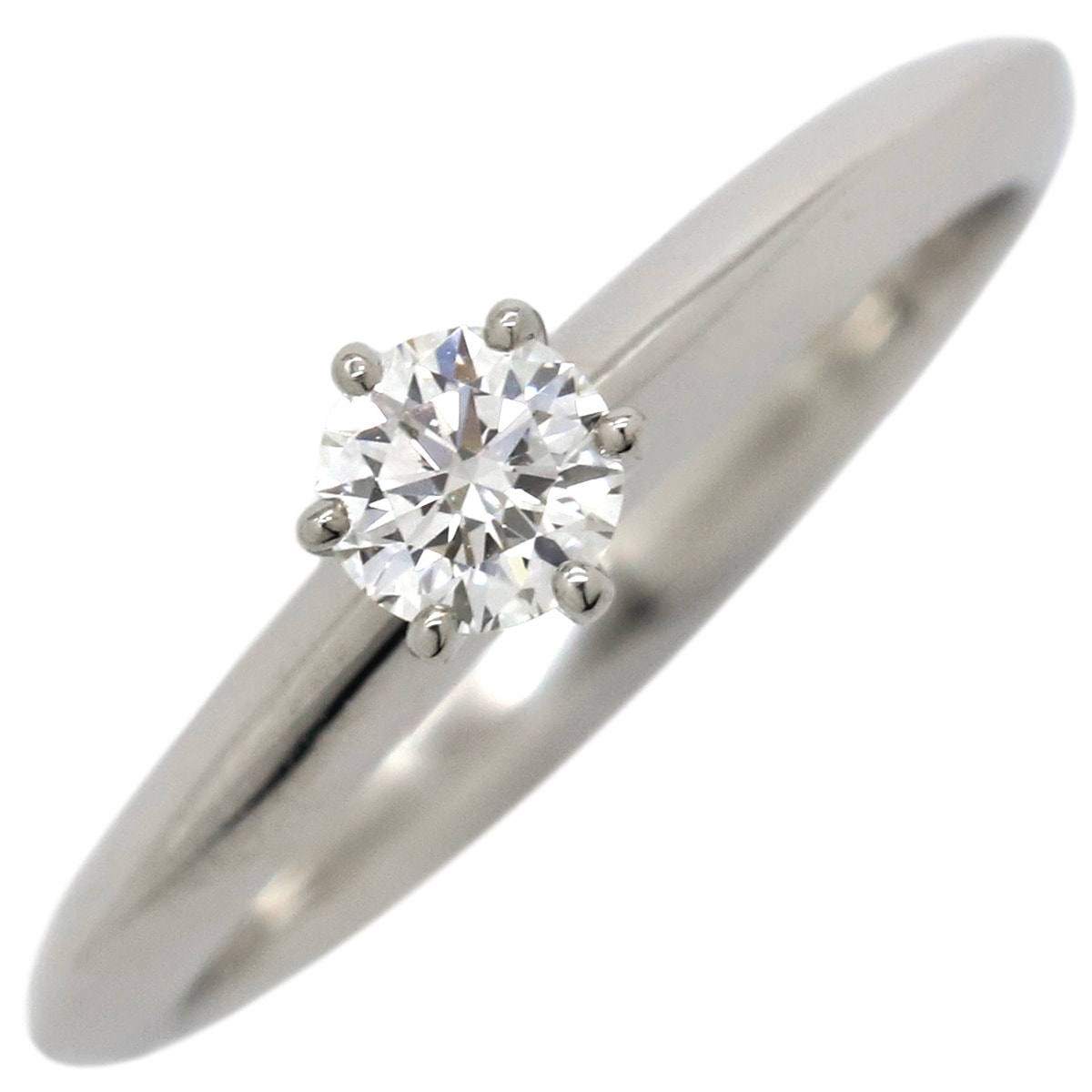 ティファニー Tiffany & Co リング 指輪 ソリティア ダイヤリング Pt950 ダイヤモンド プラチナシルバー T＆Co. 一粒 1P 8号 【箱】【中古】