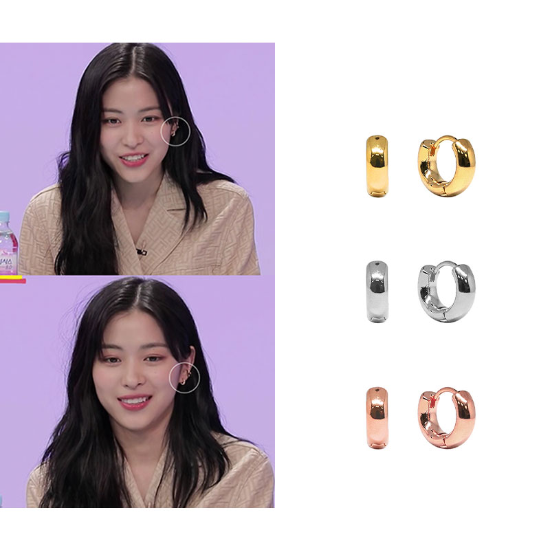 [リュジン/チョユリ着用] ミニボールドワンタッチリングイヤリング/韓国ファッション/韓国ファッションスタイル/韓国ストリートファッション/SNSで人気/韓国の人気ブランド