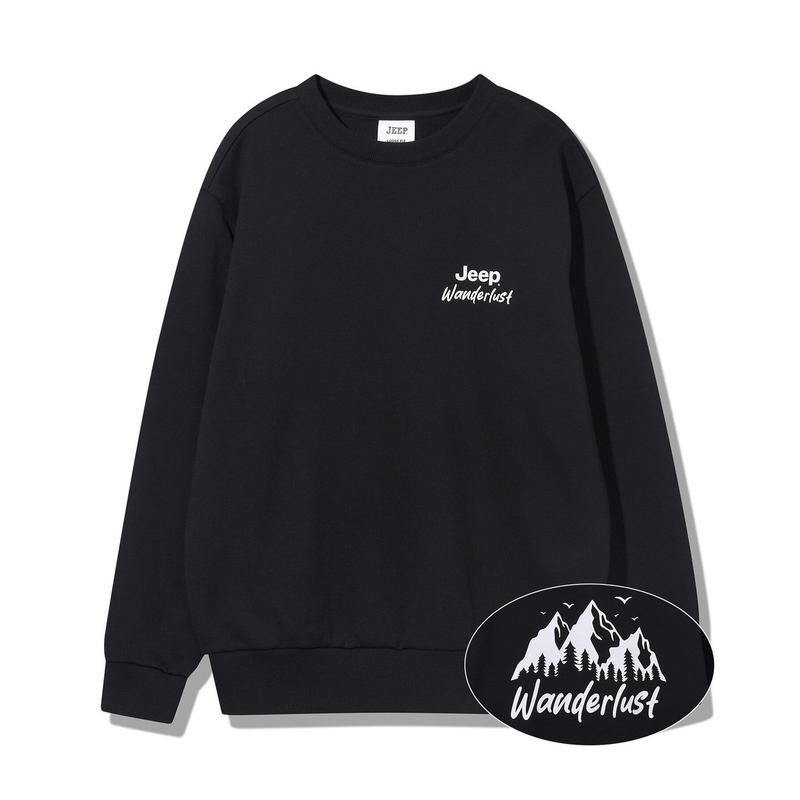 JQ3TSU893 ブラック 男女共用 企画 ワンダーラスト ルーズフィット スウェットシャツ