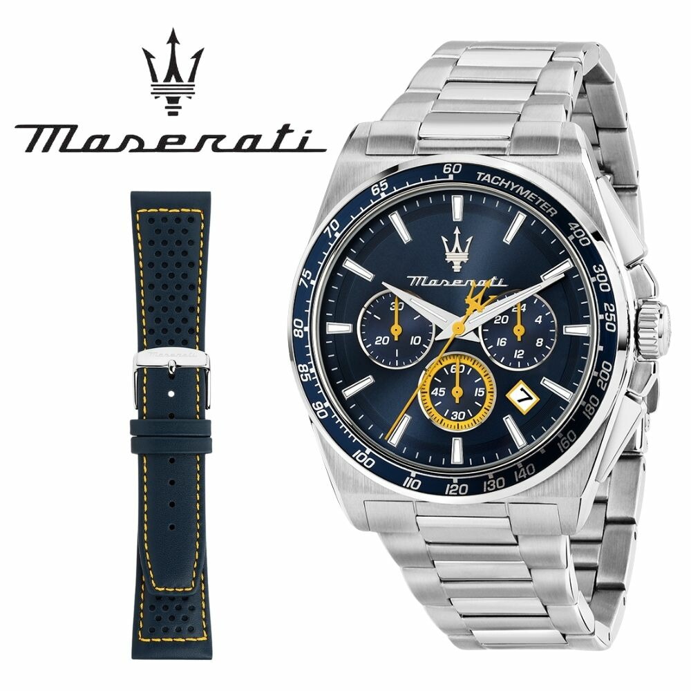 MASERATI 正規品 マセラティ 腕時計 防水 付け替え用レザーベルト付 ギフトセット ベロチタ クロノ メンズ ステンレス クオーツ ウォッチ 誕生日 就職祝い 男性 ギフト プレゼント 成人