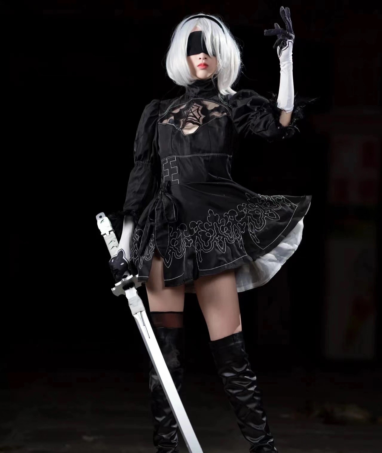 【スーパーセール】Automata ニーアオートマタ　2B ヨルハ二号B型　コスチューム　コスプレ衣装 変装 仮装　大人 キャラクター　アニメ 女の子 イベント パーティー