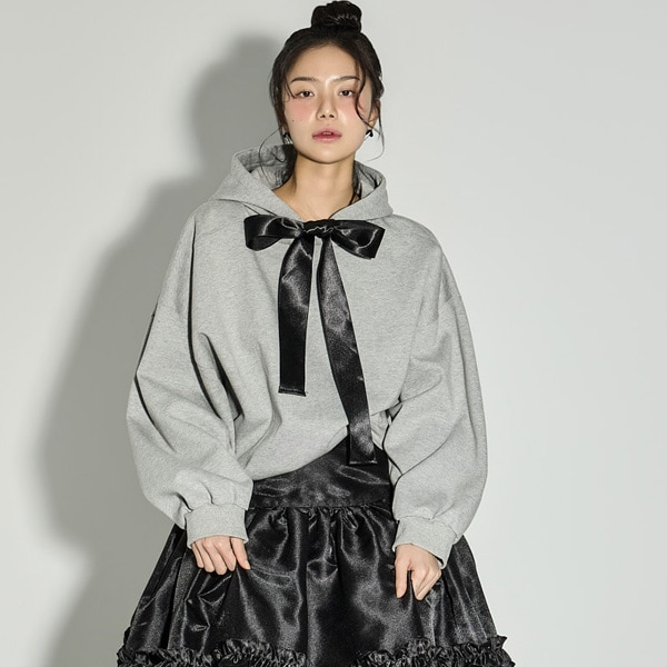 E4092 サテン ストラップ パーカー トップ