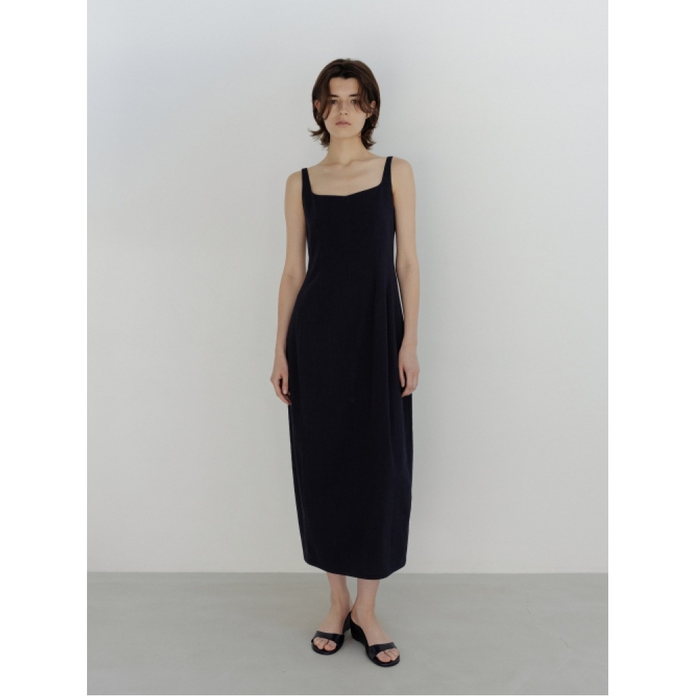 MOIA ビスコースバレルドレス (ネイビー)