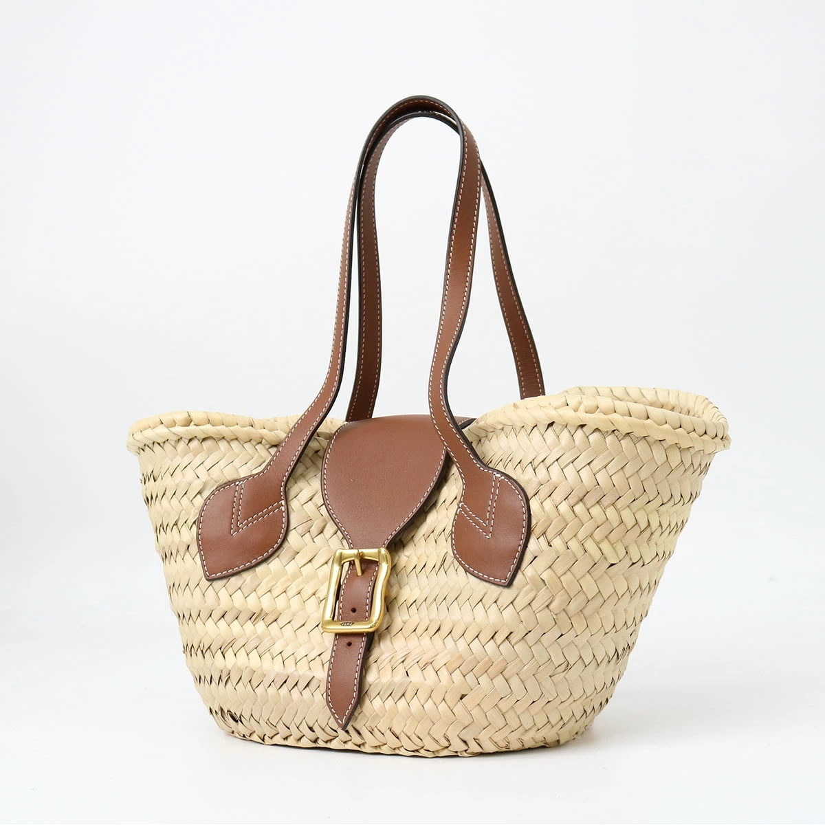 カゴバッグ LSBT-0XX-PLSC SMALL BASKET 640G ブラウン TOFFEE ナチュラル バスケット ラフィア レザー