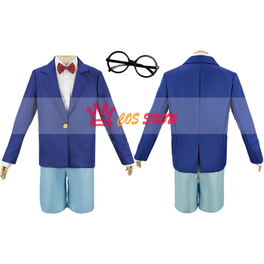 2025新品販売 名探偵コナン 江戸川コナン 子供用 コスプレ衣装 制服 メガネ+蝶ネクタイ セット こども日 ハロウィン パーティー 変装 仮装