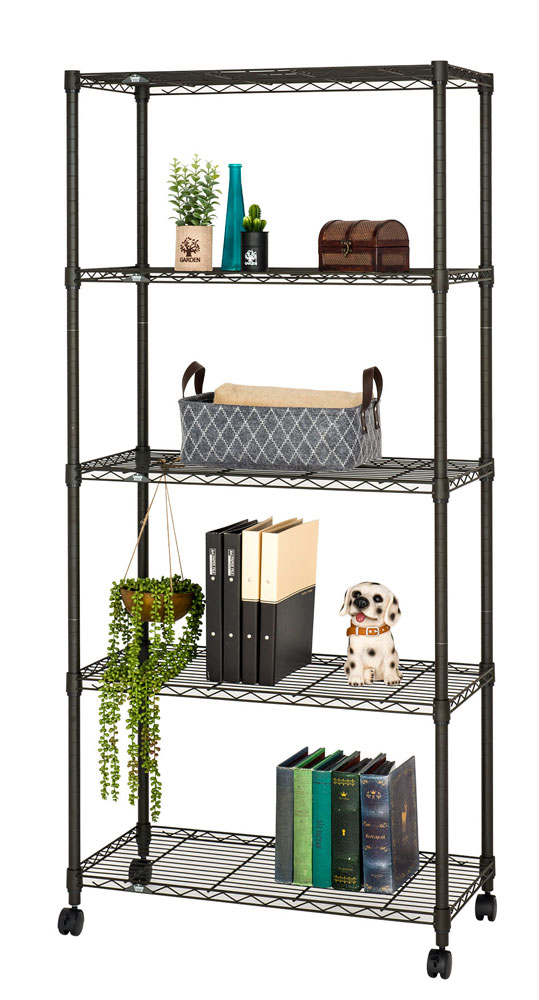 ルミナス NO8018-5 ルミナスノワール 5段ラック 幅81×奥行41×高さ178.5cm NO80185