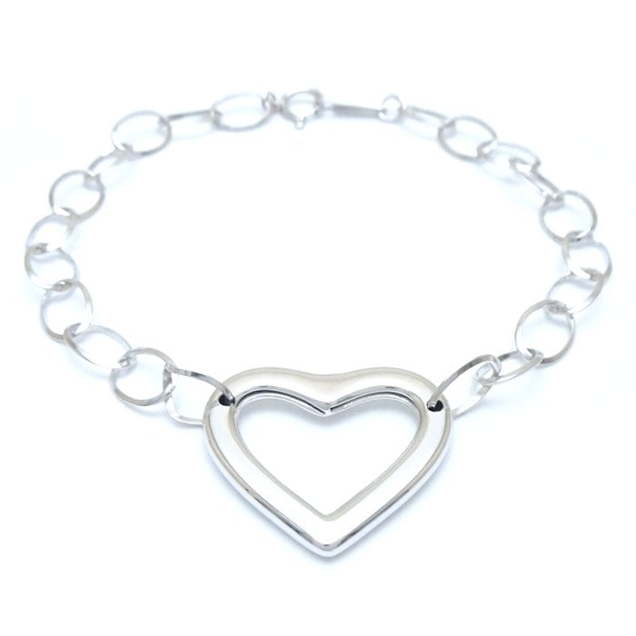 ハート ブレスレット K18WG ホワイトゴールド/129040【中古】