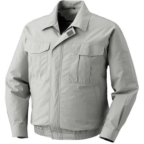 空調服 綿薄手長袖作業着 M-500U [カラー：シルバーサイズ：5L] リチウムバッテリーセット