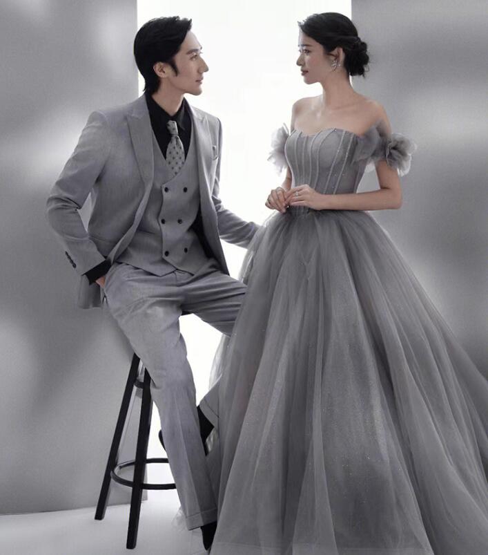 パーティードレス 結婚式ドレス フォトウェディング撮影 高級感 ウェディングドレス きれいめ お姫様 成人式ドレス 卒業式ドレス 披露宴 ワンピース ロング 花嫁ドレス 可愛い 前撮りドレス 後撮り