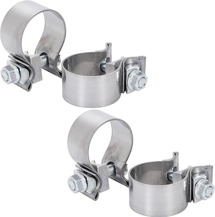 互換 ハーレー ダビッドソン バイク マフラー サイレンサー バンド パイプ エキゾースト クランプ ステンレス 1.75 インチ 4個