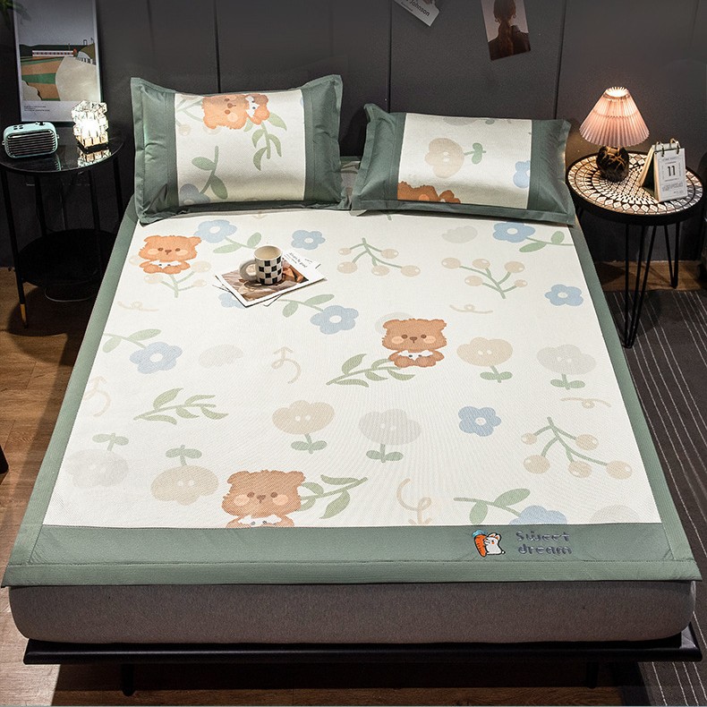 アイスシルクマット夏の新しいスタイル2025夏のラタン竹マット洗えるストローマット学生ホームベッドシートスタイル