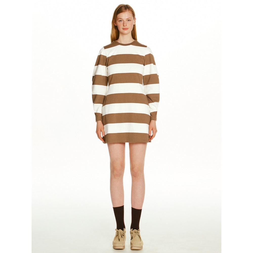 AND YOU HAMMERSMITHストライプワンピース（ブラウン・ディープ・ネイビー）