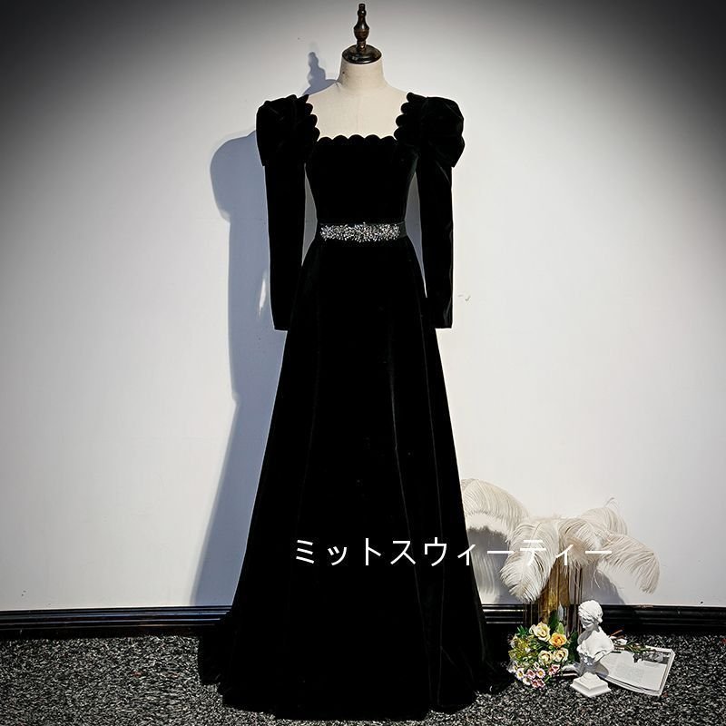 Aラインドレス ロング カラードレス カクテルドレス 演奏会 結婚式 イブニングドレス 二次会 発表