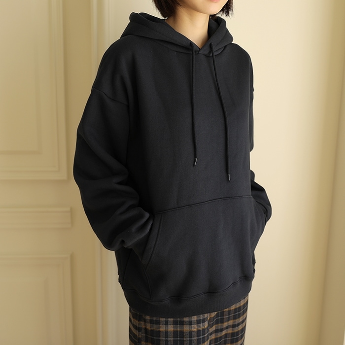 [韓国ファッション] 裏起毛 オーバーシルエット パーカ