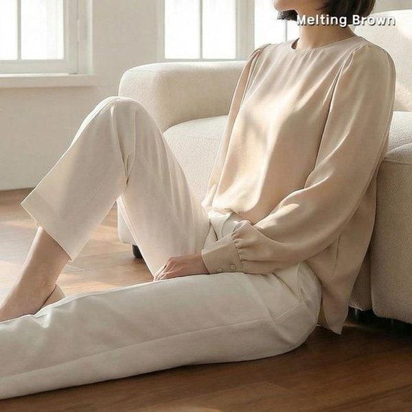 女性長袖面接ブラウス オフィスルック T09
