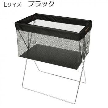 日本製 SAKI（サキ） サイドワゴン 浅型 メッシュ Lサイズ R-336 ブラック