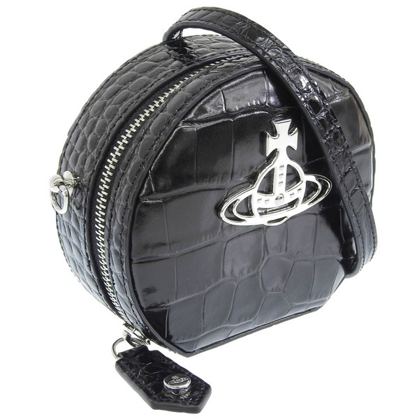 ヴィヴィアンウエストウッド バッグ レディース ショルダーバッグ ブラック CROCODILE MINI ROUND CROSSBODY 43030101L0039N401 VIVIENNE WEST
