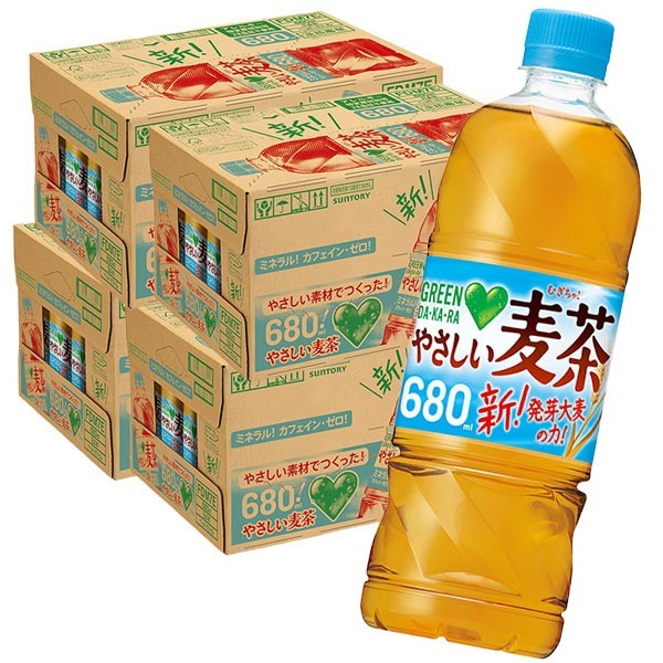 グリーンダカラ 麦茶 680mlPET 24本入り 4ケース 合計 96本 麦茶 7,709円