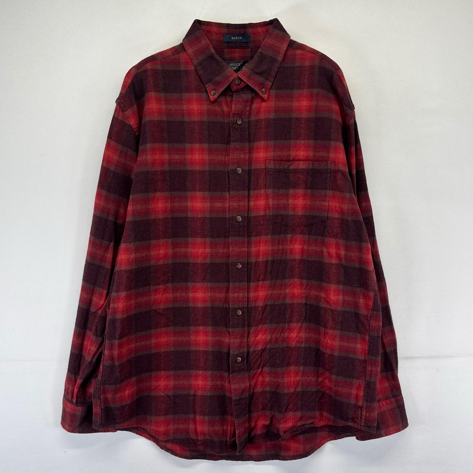 古着 ペンドルトン PENDLETON 長袖シャツ フランネル 胸ポケット L ブラウン系 チェック メンズ