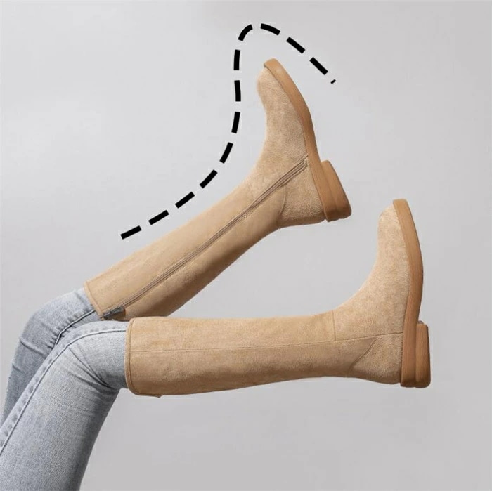 裏起毛 ロング ブーツ レディース ムートン ブーツ ローヒール ロングブーツ おすすめ 疲れない おしゃれ シューズ 暖かい 秋冬靴 厚手 長靴 ブラック