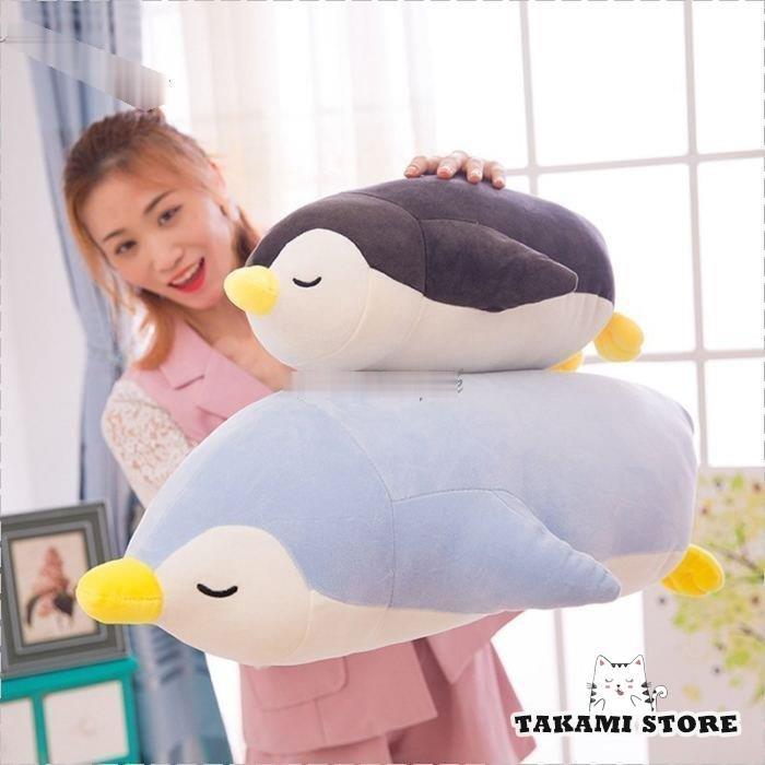 ぬいぐるみ ピロー 抱き枕 まくら お昼休み 枕 寝枕 クッション ペンギン かわいい ロングクッション付き ふわふわ お昼寝枕 子供 プレゼント 60cm